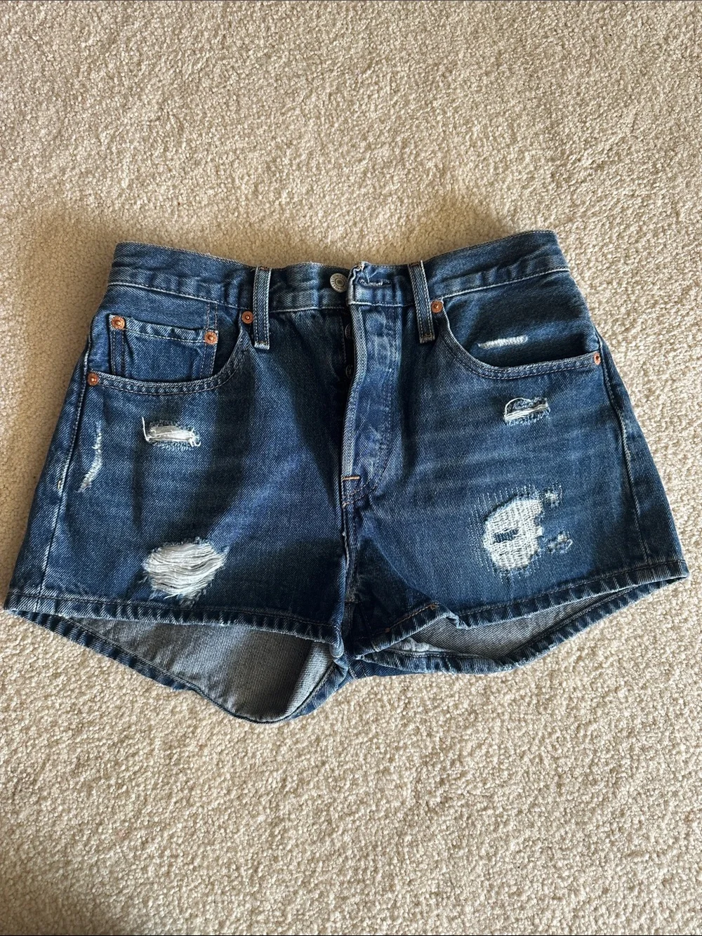 Levi's Women's Denim Cutoff Shorts - Light Wash, Medium Wash, Black, White - Picture 6 of 16